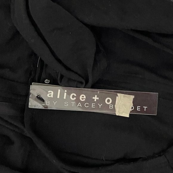 Alice +  Olivia XS Black High Low Boat Neck Burnout Tee NEW WITH TAGS - Picture 6 of 9